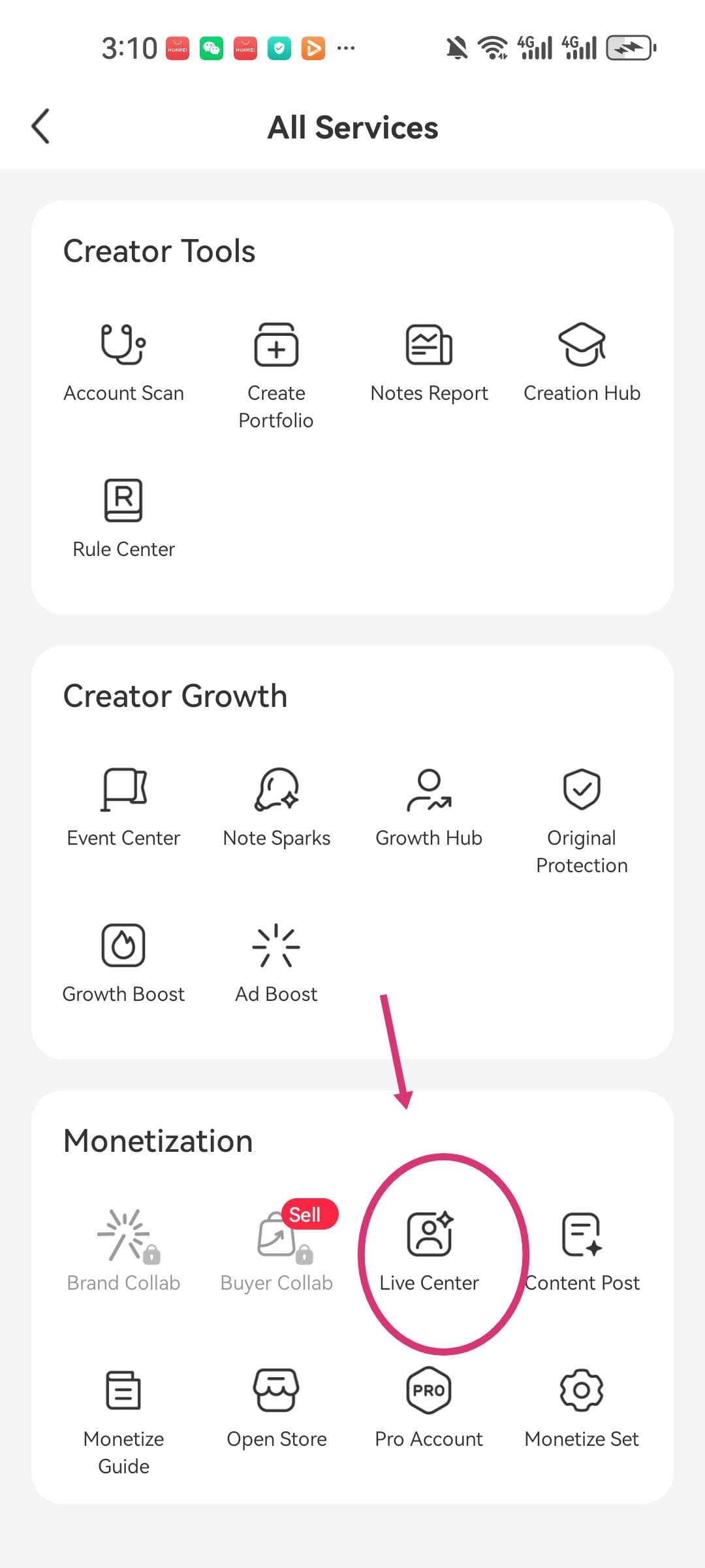 Live stream guide step 5